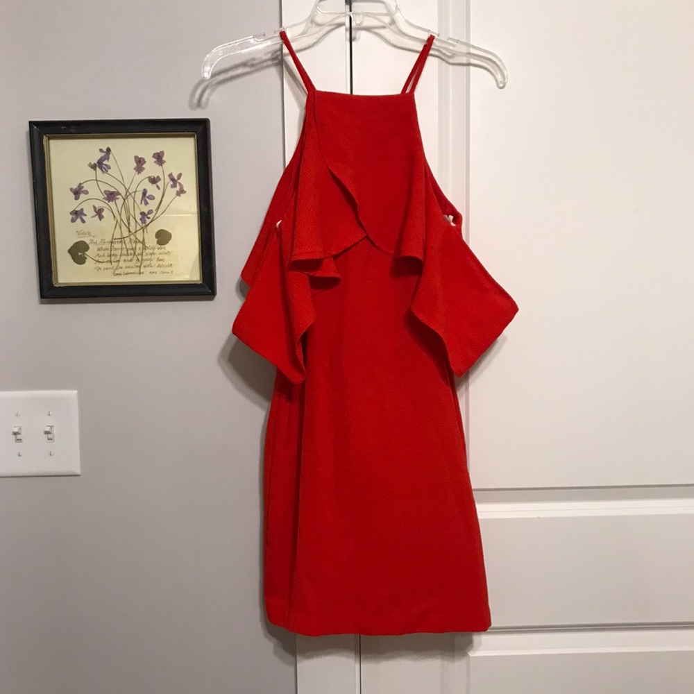J.O.A. Red Ruffle Dress - Picture 5 of 7